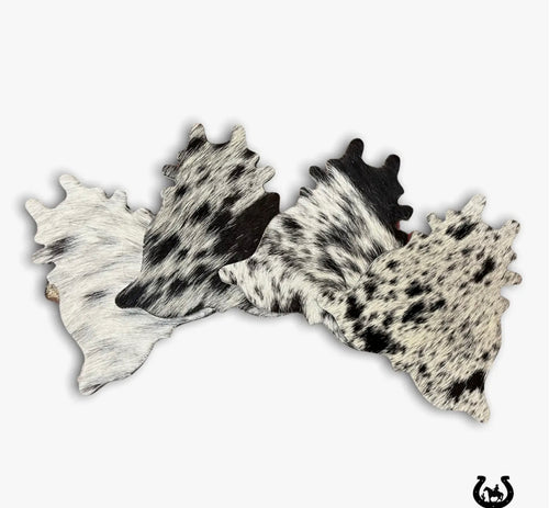 Cowhide Shaped Coasters - 4pc Set