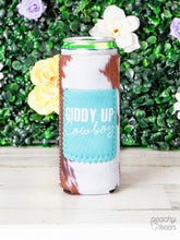 Load image into Gallery viewer, Peachy Keen Giddy Up Cowboy Can Coolers For Slim Can