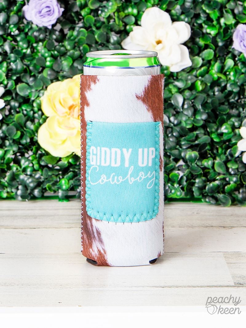 Peachy Keen Giddy Up Cowboy Can Coolers For Slim Can