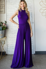 Load image into Gallery viewer, Sleeveless Mock Neck Jumpsuit With Wide Leg