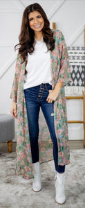 On A Whim Lightweight Floral Kimono