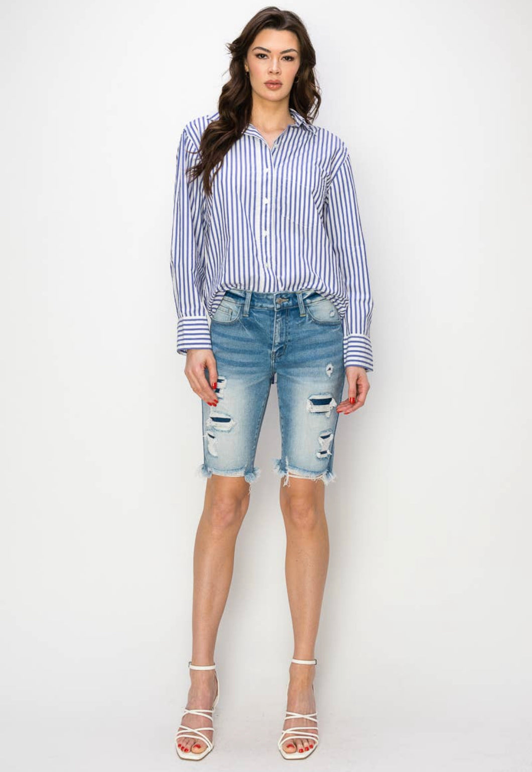 Mid Rise Bermuda Shorts