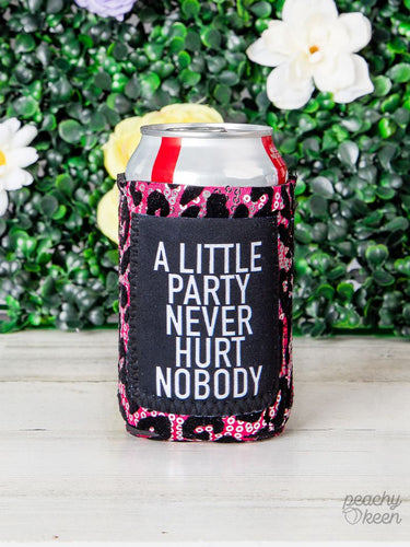 Peachy Keen A Little Party Never Hurt Nobody Sequin Can Cooler