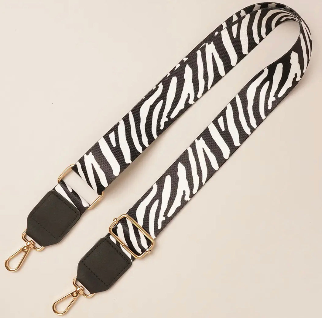 Wild Zebra Print Bag Strap