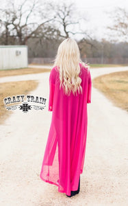 Long Round Duster Pink