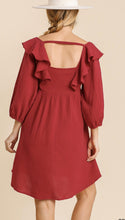 Load image into Gallery viewer, Gauze 3/4 Sleeve Dress with Smocking Ruffle Detail