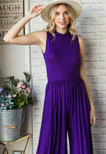 Load image into Gallery viewer, Sleeveless Mock Neck Jumpsuit With Wide Leg