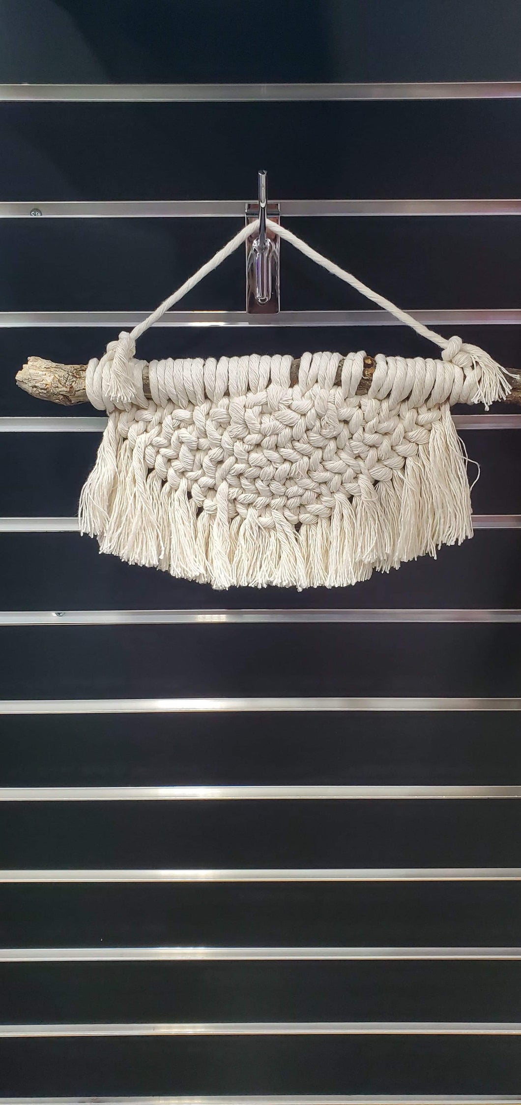 Medium Macrame Wall Hanger With Real Wood Stick