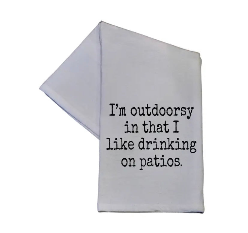 I'm Outdoorsy I Like Drinking On 16x24 Cotton Hand Towel