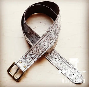 Oyster Paisley Genuine Leather Belt