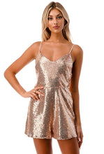 Load image into Gallery viewer, Allover Sequins Romper - Gold