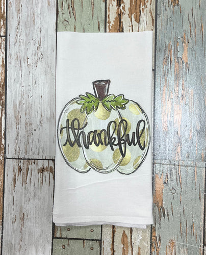 Thankful Pumpkin Tea Towel