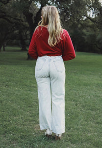 White Straight Leg Jeans