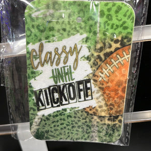 Classy Until Kickoff Football ~ Car Air Freshener Freshie ~ Sweet Vanilla