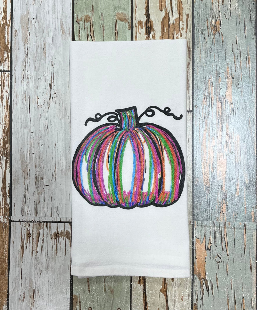 Multi Color Pumpkin Tea Towel
