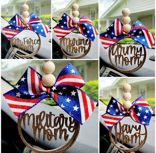 Military Themed Mom Car Charms