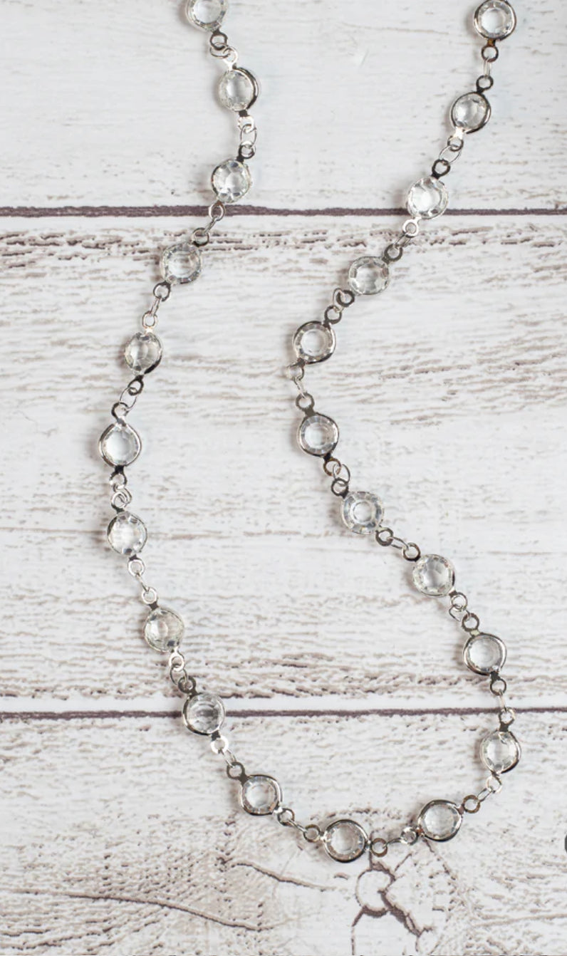 Magic Glass Silver And Crystal Necklace