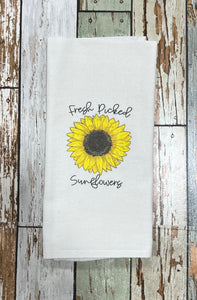 Fresh Picked Sunflowers Tea Towel