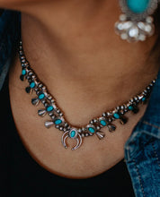 Load image into Gallery viewer, Moon Child Silver With Turquiose Stones Necklace