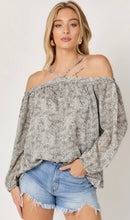 Load image into Gallery viewer, Printed Off Shoulder Loose Top
