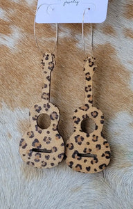 Leopard Wooden Guitars on Hoops