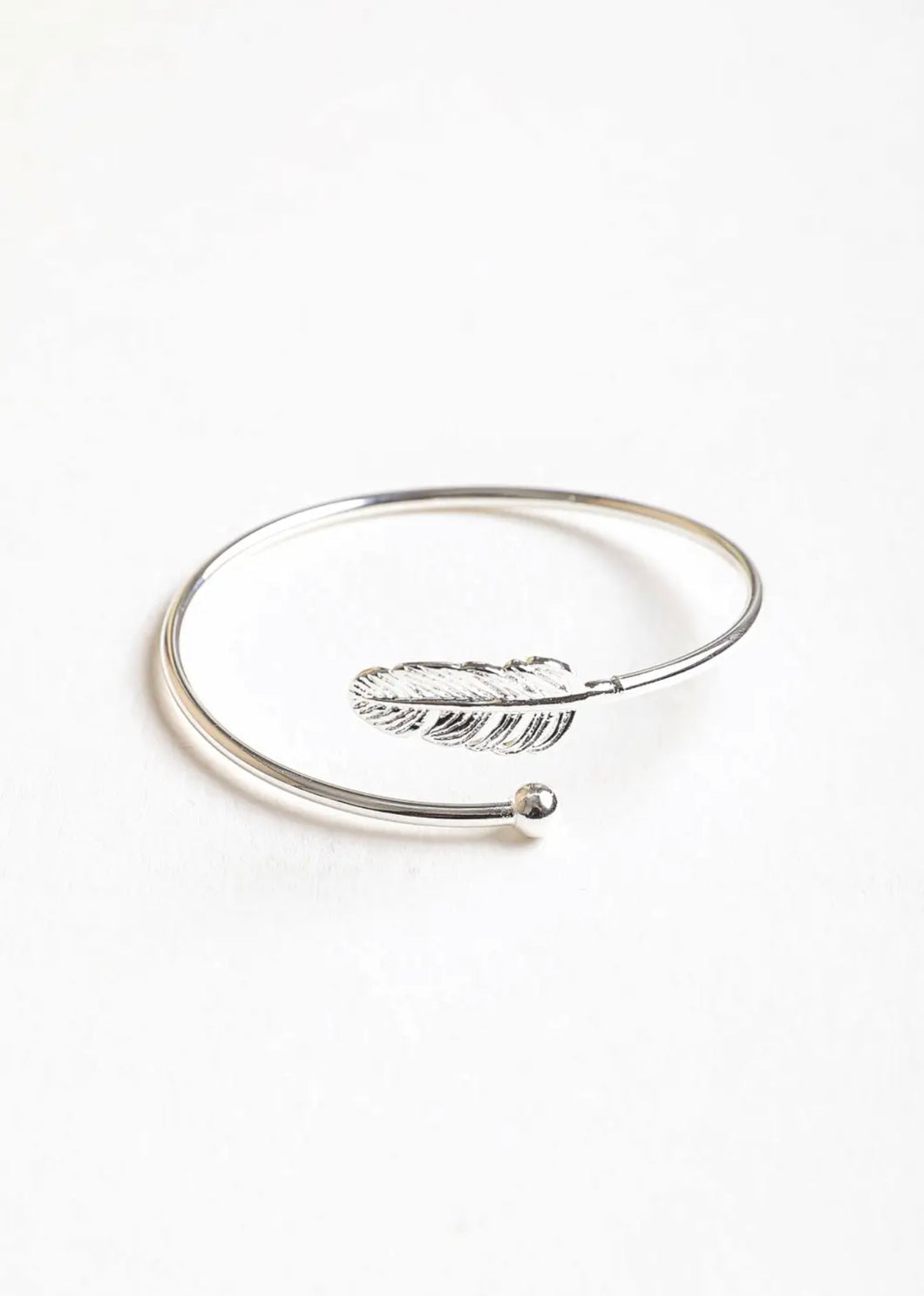 Silver Feather Bangle