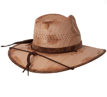 Load image into Gallery viewer, Desolation - Distressed Wide Brim Straw Fedora Hat