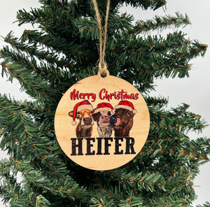 Merry Christmas Heifer Ornament