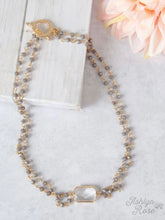 Load image into Gallery viewer, So Dainty &amp; Sweet Grey Beaded Necklace with Pendant