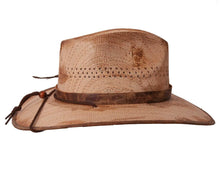 Load image into Gallery viewer, Desolation - Distressed Wide Brim Straw Fedora Hat